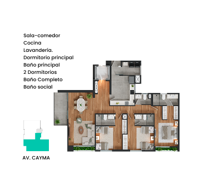 Plano del departamento — Dpto. Flat Tipo C